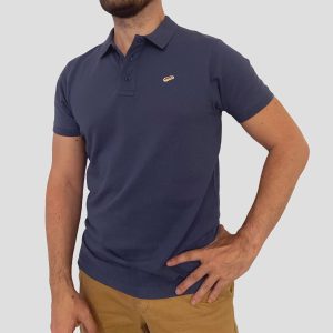 Polo Hombre Manga Corta Azul Denim