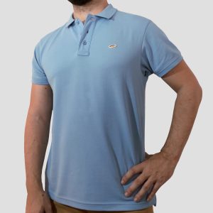 Polo Hombre Manga Corta Azul Celeste