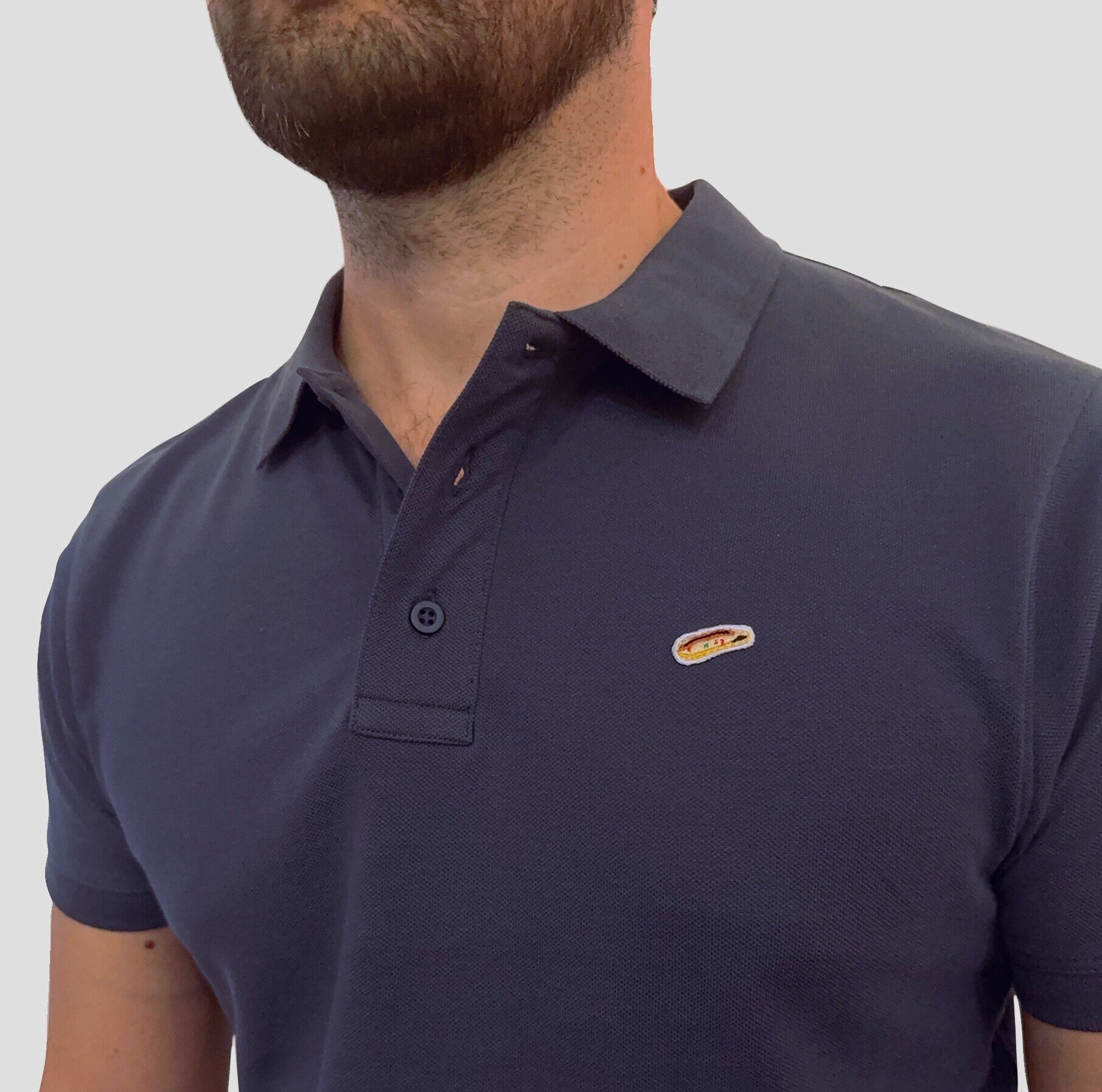 Polo Hombre Manga Corta Azul Denim - Imagen 2