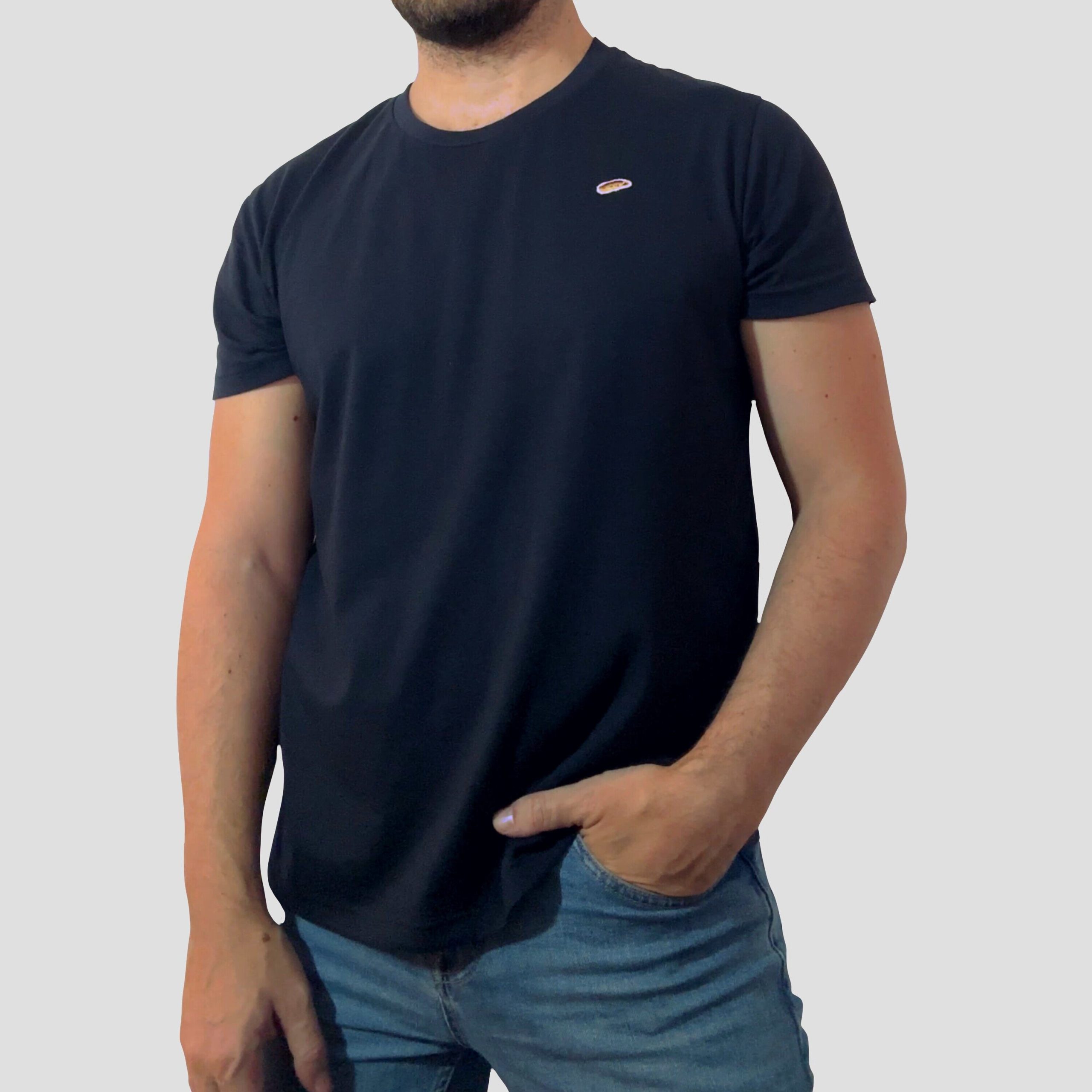 Camiseta Hombre Azul Marino Manga Corta